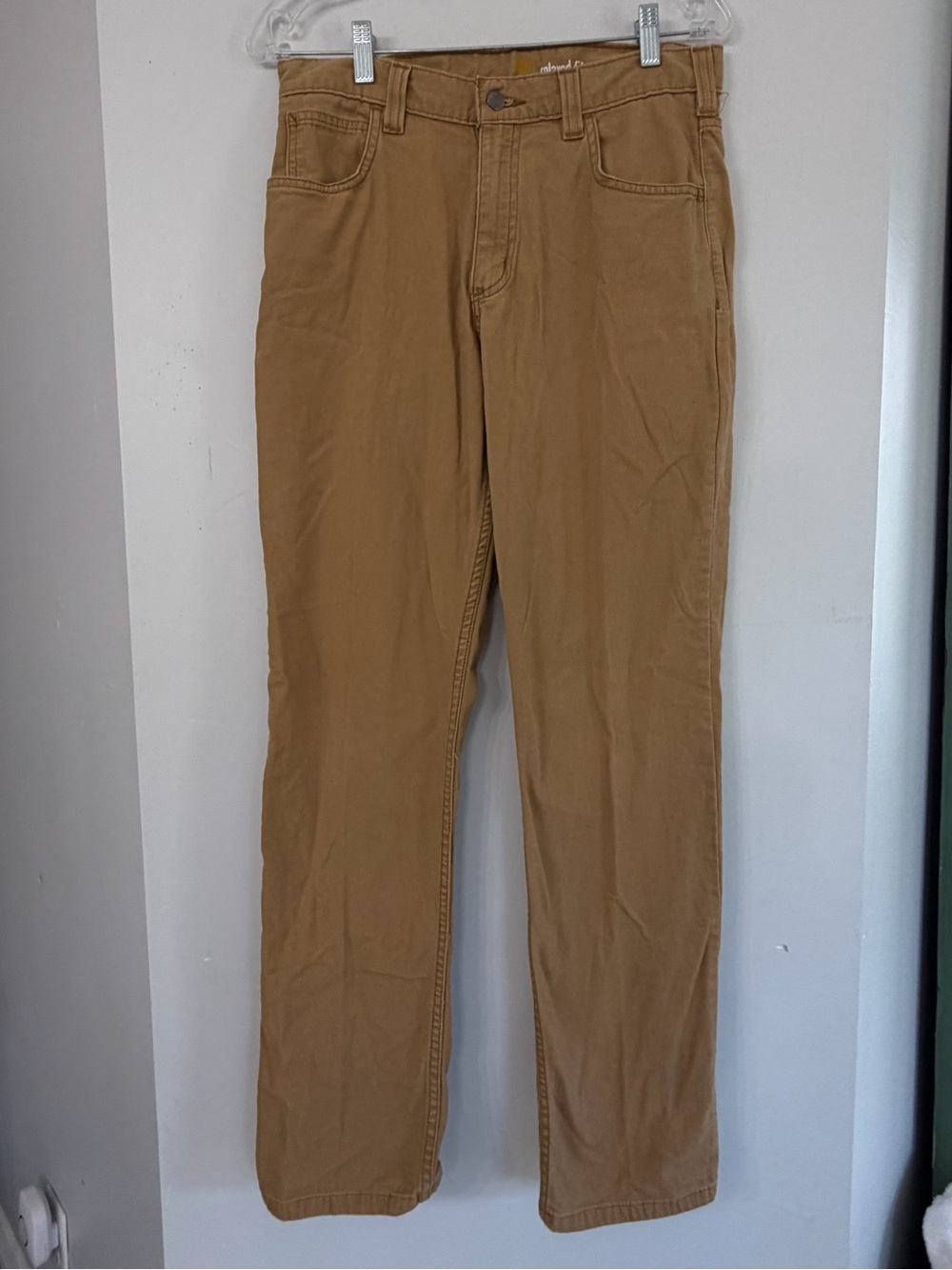 Carhartt Relaxed Fit Khaki Canvas Cotton blend rugged work pants Men’s 30 x 32
